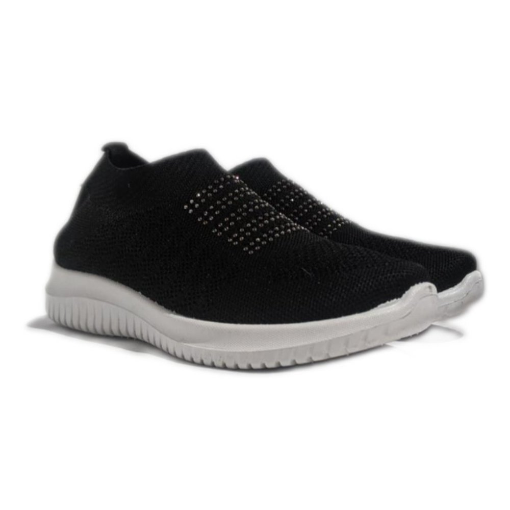 Walky Women Comfortable Sock Slip On Black Sneaker